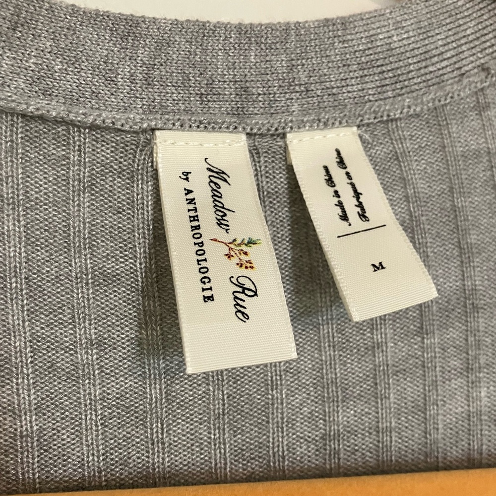 Anthropologie Gray Duster Cardigan Medium - Picture 3 of 5